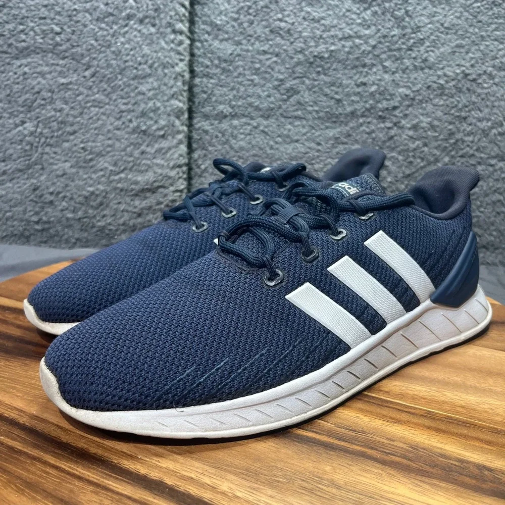 Adidas Questar Mens Navy Blue Running Athletic‎ Shoes Lace Up Sneakers Size 12